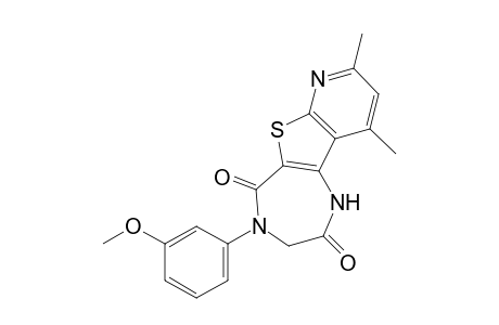 4-(3-Methoxyphenyl)-8,10-dimethyl-3,4-dihydro-1H-pyrido[3',2':4,5]thieno[3-2-e][1,4]diazepine-2,5-dione