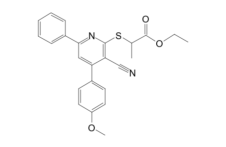 Propanoic acid, 2-[[3-cyano-4-(4-methoxyphenyl)-6-phenyl-2-pyridinyl]thio]-, ethyl ester