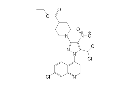 Ethyl 1-(1-(7-chloroquinolin-4-yl)-5-(dichloromethyl)-4-nitro-1H-pyrazol-3-yl)piperidine-4-carboxylate