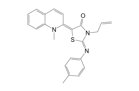 5-(1-Methyl-1,2-dihydroquinolin-2-ylidene)-3-(2-propenyl)-2-(p-tolylimino)thiazolidin-4-one