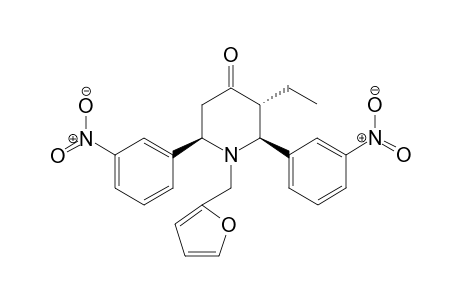 (2S,3R,6R)-3-ethyl-1-(furan-2-ylmethyl)-2,6-bis(3-nitrophenyl)piperidin-4-one