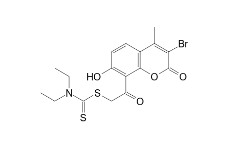 3-Bromo-7-hydroxy-8-(mercaptoacetyl)-4-methylcoumarin, 8-(diethyldithiocarbamate)