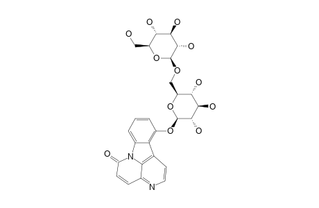 BRUCEOLLINE-A;11-O-BETA-D-GLUCOPYARNOSYL-(1->6)-BETA-D-GLUCOPYARNOSYLCANTHIN-6-ONE