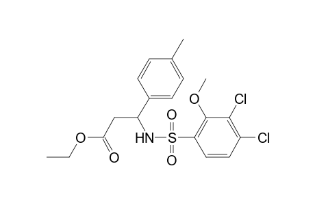 benzenepropanoic acid, beta-[[(3,4-dichloro-2-methoxyphenyl)sulfonyl]amino]-4-methyl-, ethyl ester