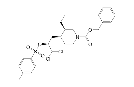 1-Piperidinecarboxylic acid, 4-[3,3-dichloro-2-[[(4-methylphenyl)sulfonyl]oxy]propyl]-3-ethyl-, phenylmethyl ester, [3.alpha.,4.alpha.(S*)]-(.+-