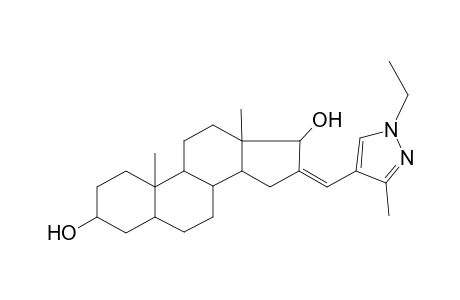 (16Z)-16-[(1-ethyl-3-methyl-4-pyrazolyl)methylidene]-10,13-dimethyl-1,2,3,4,5,6,7,8,9,11,12,14,15,17-tetradecahydrocyclopenta[a]phenanthrene-3,17-diol