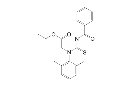 N-[benzoly(thiocarbamoyl)]-N-(2,6-xylyl)glycine, ethyl ester