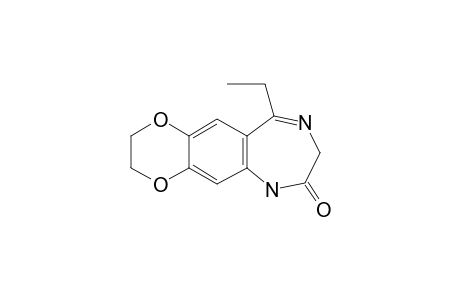 7H-1,4-Dioxino[2,3-H]1,4-benzodiazepin-7-one, 2,3,6,8-tetrahydro-10-ethyl-