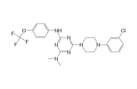 6-[4-(3-chlorophenyl)piperazin-1-yl]-2-N,2-N-dimethyl-4-N-[4-(trifluoromethoxy)phenyl]-1,3,5-triazine-2,4-diamine