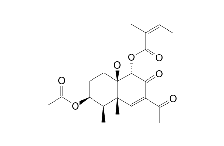 3-BETA-ACETOXY-9-ALPHA-ANGELOYLOXY-10-BETA-HYDROXY-EREMOPHYL-6(7)-ENE-13-NOR-8,11-DIONE