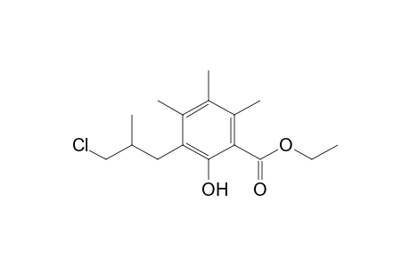 Ethyl 3-(3-Chloro-2-methylpropyl)-2-hydroxy-4,5,6-trimethylbenzoate