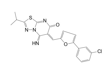 7H-[1,3,4]thiadiazolo[3,2-a]pyrimidin-7-one, 6-[[5-(3-chlorophenyl)-2-furanyl]methylene]-5,6-dihydro-5-imino-2-(1-methylethyl)-, (6Z)-