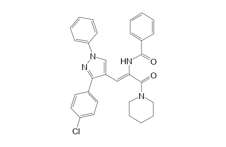 N-[(Z)-2-[3-(4-chlorophenyl)-1-phenyl-1H-pyrazol-4-yl]-1-(1-piperidinylcarbonyl)ethenyl]benzamide