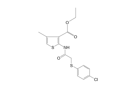 2-{2-[(p-CHLOROPHENYL)THIO]ACETAMIDO}-4-METHYL-3-THIOPHENECARBOXYLIC ACID, ETHYL ESTER