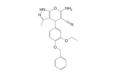 6-amino-4-[4-(benzyloxy)-3-ethoxyphenyl]-3-methyl-1,4-dihydropyrano[2,3-c]pyrazole-5-carbonitrile