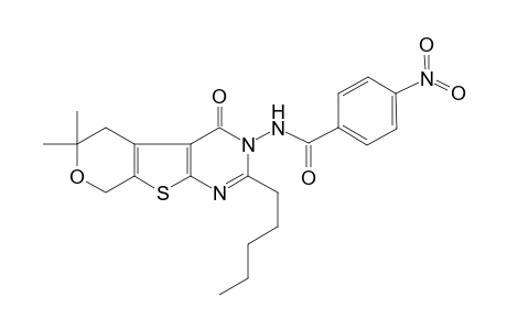 N-(6,6-dimethyl-4-oxo-2-pentyl-5,8-dihydro-4H-pyrano[4',3':4,5]thieno[2,3-d]pyrimidin-3(6H)-yl)-4-nitrobenzamide