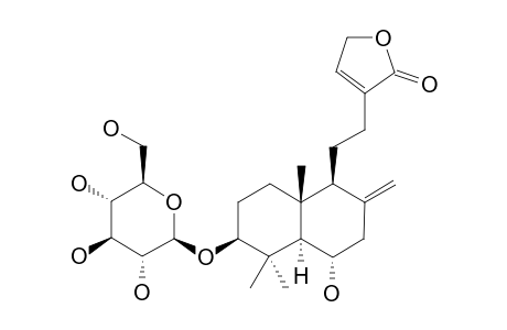 CHLOROPHYTOSIDE-A;(10-S)-6-ALPHA-HYDROXYLABDA-8,13-DIEN-15,16-OLIDE-3-(R)-O-BETA-D-GLUCOPYRANOSIDE