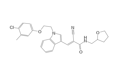 (2E)-3-{1-[2-(4-chloro-3-methylphenoxy)ethyl]-1H-indol-3-yl}-2-cyano-N-(tetrahydro-2-furanylmethyl)-2-propenamide