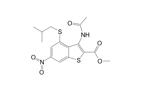 3-Acetylamino-4-isobutylsulfanyl-6-nitro-benzo[b]thiophene-2-carboxylic acid methyl ester