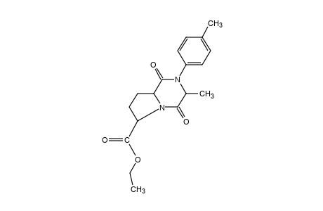 1,4-dioxo-3-methyloctahydro-2-p-tolylpyrrolo[1,2-a]pyrazine-6-carboxylic acid, ethyl ester(alpha-isomer)