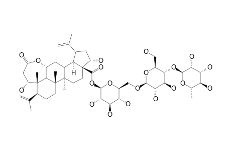 22-ALPHA-HYDROXYCHIISANOSIDE;1(R),11-ALPHA,22-ALPHA-TRIHYDROXY-3,4-SECO-LUPA-4(23),20(29)-DIENE-3,28-DIOIC-ACID-3,11-ALPHA-LACTONE-28-O-ALPHA-L-RHA