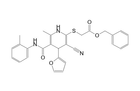 acetic acid, [[3-cyano-4-(2-furanyl)-1,4-dihydro-6-methyl-5-[[(2-methylphenyl)amino]carbonyl]-2-pyridinyl]thio]-, phenylmethyl ester