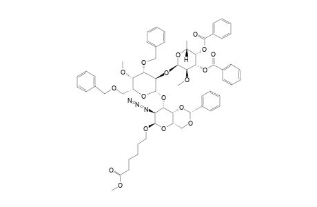 #8;5-(METHOXYCARBONYL)-PENTYL-3,4-DI-O-BENZOYL-2-O-METHYL-ALPHA-L-FUCOPYRANOSYL-(1->2)-3,6-DI-O-BENZYL-4-O-METHYL-BETA-D-GALACTOPYRANOSYL-(1->3)-2-AZIDE-4,6-BE