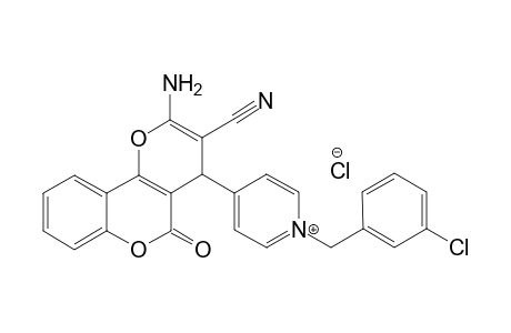 4-(2-Amino-3-cyano-5-oxo-4,5-dihydropyrano[3,2-c] chromen-4-yl)-1-(3-chlorobenzyl)pyridinium chloride