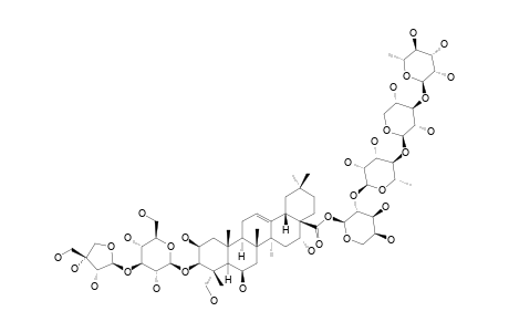 3-O-[BETA-D-APIOFURANOSYL-(1->3)]-BETA-D-GLUCOPYRANOSYL-2-BETA,3-BETA,6-BETA,16-ALPHA,23-PENTA-HYDROXYOLEAN-12-EN-28-OIC_ACID_28-O-[ALPHA-L-