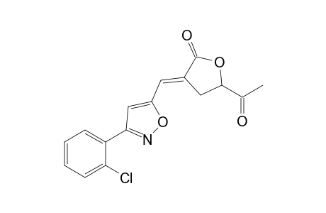 (3E)-3-[[3-(2-chlorophenyl)-1,2-oxazol-5-yl]methylidene]-5-ethanoyl-oxolan-2-one