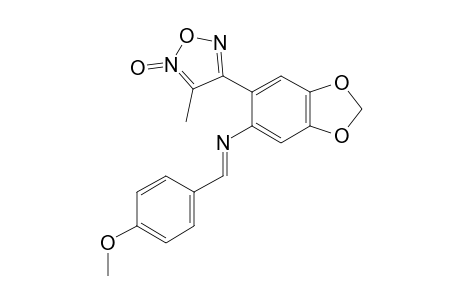 4-[2-(4-METHOXYBENZYLYDEN)-AMINO-4,5-METHYLENDIOXYPHENYL]-3-METHYLFUROXAN