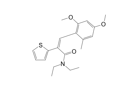 (E)-3-(2,4-dimethoxy-6-methylphenyl)-N,N-diethyl-2-(thiophene-2-yl)acrylamide