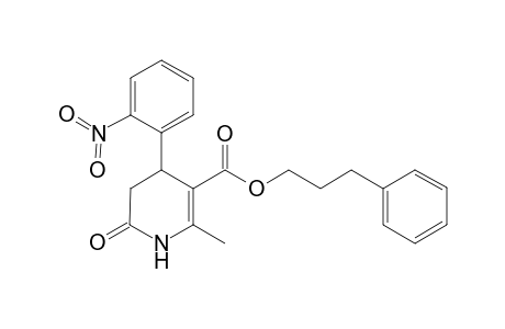 Pyridine-5-carboxylic acid, 1,2,3,4-tetrahydro-6-methyl-4-(2-nitrophenyl)-2-oxo-, 3-phenylpropyl ester