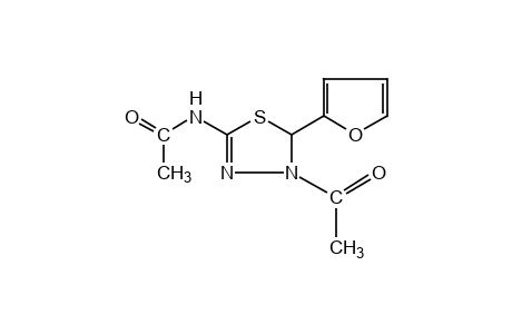 N-(4-acetyl-5-(2-furyl)-delta^2-1,3,4-thiadiazolin-2-yl)acetamide