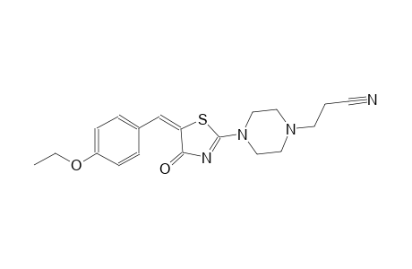 3-{4-[(5E)-5-(4-ethoxybenzylidene)-4-oxo-4,5-dihydro-1,3-thiazol-2-yl]-1-piperazinyl}propanenitrile