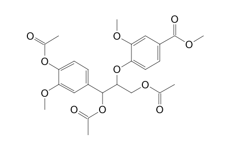 Benzoic acid, 4-[2-hydroxy-2-(4-hydroxy-3-methoxyphenyl)-1-(hydroxymethyl)ethoxy]-3-methoxy-, methyl ester, triacetate