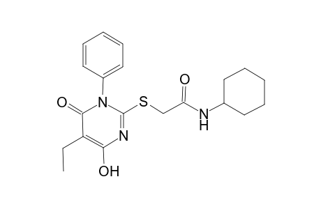 N-Cyclohexyl-2-(5-ethyl-4-hydroxy-6-oxo-1-phenyl-1,6-dihydro-pyrimidin-2-ylsulfanyl)-acetamide