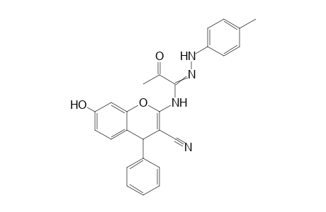 N-(3-Cyano-7-hydroxy-4-phenyl-4H-chromen-2-yl)-2-oxo-N'-(p-tolyl)propanehydrazonamide