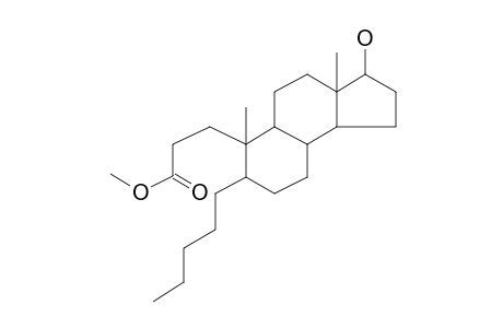 17.beta.-Hydroxy-6.alpha.-pentyl-4-nor-3,5-secoandrostan-3-oic acid, methyl ester