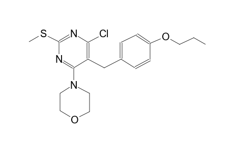 4-[6-chloro-2-(methylsulfanyl)-5-(4-propoxybenzyl)-4-pyrimidinyl]morpholine
