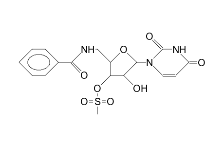 1-(5-Benzamido-5-deoxy-3-O-methylsulfonyl-B-D-arabinofuranosyl)-uracil