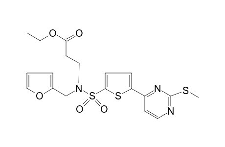 3-[2-furanylmethyl-[[5-[2-(methylthio)-4-pyrimidinyl]-2-thiophenyl]sulfonyl]amino]propanoic acid ethyl ester