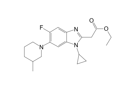 2-[1-cyclopropyl-5-fluoro-6-(3-methyl-1-piperidinyl)-2-benzimidazolyl]acetic acid ethyl ester