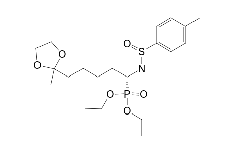 (S-(S),R)-(+)-O,O-DIETHYL-N-(PARA-TOLUENESULFINYL)-1-AMINO-6,6-(ETHYLENEDIOXY)-HEPTYLPHOSPHONATE