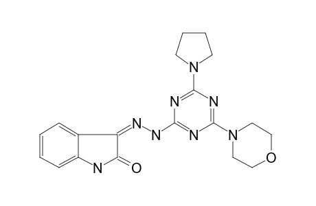 3-([4-Morpholino-6-(1-pyrrolidinyl)-1,3,5-triazin-2-yl]hydrazono)-2-indolinone