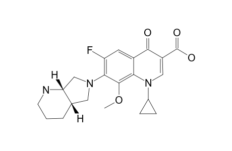 MOXIFLOXACIN;MOX;7-[(4A-S,7A-S)-1,2,3,4,4A,5,7,7A-OCTAHYDROPYRROLO-[2.3-B]-PYRIDIN-6-YL]-1-CYCLOPROPYL-6-FLUORO-8-METHOXY-4-OXO-QUINOLINE-3-CARBOXYLIC_ACID