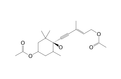 2-(E)-5-((1'S,4'R,6'R)-4'-Acetoxy-1'-hydroxy-2',2',6'-trimethylcyclohexyl)-3-methyl-2-penten-4-yn-1-ol-1-acetate