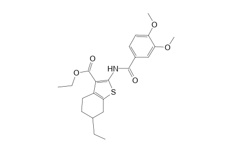 Ethyl 2-[(3,4-dimethoxybenzoyl)amino]-6-ethyl-4,5,6,7-tetrahydro-1-benzothiophene-3-carboxylate