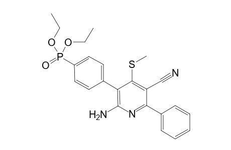 2-Amino-5-cyano-6-phenyl-4-methylsulfanyl-4H-pyran-3-ylphenylphosphinic acid diethyl ester