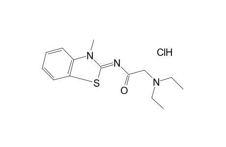 2-(diethylamino)-N-(3-methyl-2-benzothiazolinylidene)acetamide, monohydrochloride